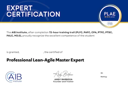 Certificação Professional Lean-Agile Master Expert​